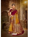 Mustard Latest Designer Traditional Wear Jacquard Silk Sari