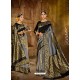 Grey Latest Designer Traditional Wear Jacquard Silk Sari