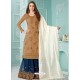 Beige Latest Heavy Designer Party Wear Gerogette Suit