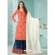 Orange Latest Heavy Designer Party Wear Gerogette Suit