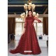 Maroon Elegant Latest Designer Net Party Wear Anarkali Suit