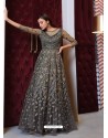 Grey Elegant Latest Designer Net Party Wear Anarkali Suit