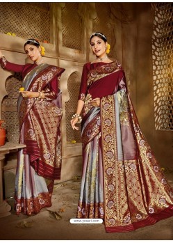 Multi Colour Latest Designer Traditional Wear Jacquard Silk Sari