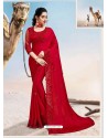 Red Latest Designer Party Wear Fancy Sari