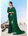 Dark Green Latest Designer Party Wear Fancy Sari