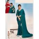 Teal Blue Latest Designer Party Wear Fancy Sari