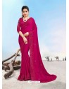 Rose Red Latest Designer Party Wear Fancy Sari