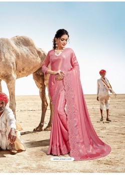 Pink Latest Designer Party Wear Fancy Sari