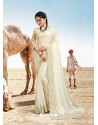 Off White Latest Designer Party Wear Fancy Sari