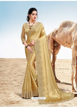 Gold Latest Designer Party Wear Fancy Sari