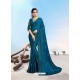 Teal Blue Latest Designer Party Wear Fancy Sari