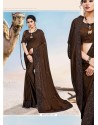 Coffee Latest Designer Party Wear Fancy Sari