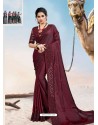 Maroon Latest Designer Party Wear Fancy Sari