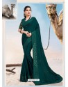 Teal Blue Latest Designer Party Wear Fancy Sari