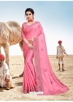 Pink Latest Designer Party Wear Fancy Sari