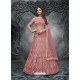 Light Pink Elegant Latest Designer Net Party Wear Anarkali Suit