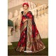Red Latest Designer Party Wear Banarasi Silk Sari