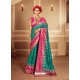 Turquoise Latest Designer Party Wear Banarasi Silk Sari