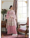 Pink Latest Heavy Embroidered Wedding Sharara Suit
