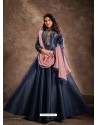 Navy Blue Readymade Designer Party Wear Gown Style Anarkali Suit