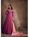 Rose Red Readymade Designer Party Wear Gown Style Anarkali Suit