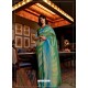 Aqua Mint Latest Designer Party Wear Soft Silk Sari