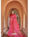 Fuchsia Designer Casual Wear Printed Cotton Sari