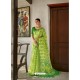 Green Designer Casual Wear Printed Cotton Sari