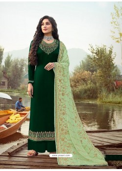 Forest Green Latest Designer Party Wear Rangoli Georgette Palazzo Suit