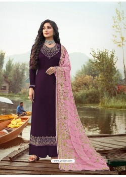 Purple Latest Designer Party Wear Rangoli Georgette Palazzo Suit