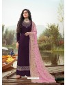 Purple Latest Designer Party Wear Rangoli Georgette Palazzo Suit