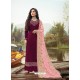 Deep Wine Latest Designer Party Wear Rangoli Georgette Palazzo Suit