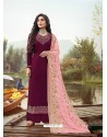 Deep Wine Latest Designer Party Wear Rangoli Georgette Palazzo Suit