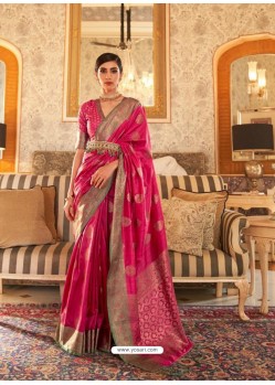 Rani Latest Designer Party Wear Tussar Silk Sari