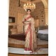 Cream Latest Designer Party Wear Tussar Silk Sari