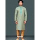 Aqua Grey Readymade Designer Party Wear Kurta Pajama For Men