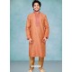 Light Orange Readymade Designer Party Wear Kurta Pajama For Men