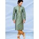 Grayish Green Readymade Designer Party Wear Kurta Pajama For Men