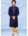 Navy Blue Readymade Designer Party Wear Kurta Pajama For Men