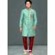 Sea Green Readymade Designer Party Wear Kurta Pajama For Men