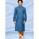 Blue Readymade Designer Party Wear Kurta Pajama For Men