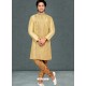 Light Beige Readymade Designer Party Wear Kurta Pajama For Men