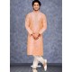 Baby Pink Readymade Designer Party Wear Kurta Pajama For Men