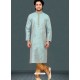 Aqua Grey Readymade Designer Party Wear Kurta Pajama For Men