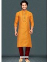 Mustard Readymade Designer Party Wear Kurta Pajama For Men