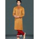 Mustard Readymade Designer Party Wear Kurta Pajama For Men