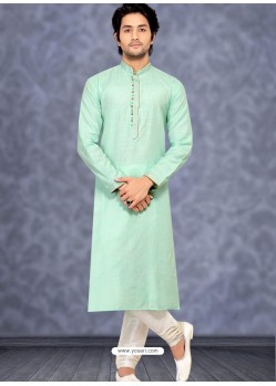 Sky Blue Readymade Designer Party Wear Kurta Pajama For Men