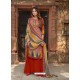 Red Latest Designer Party Wear Cambric Cotton Palazzo Suit