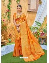 Mustard Latest Designer Classic Wear Zari Silk Sari