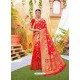 Red Latest Designer Classic Wear Zari Silk Sari